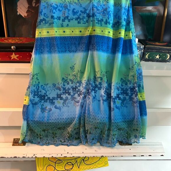 My Michelle Y2K Vibrant Blue and Green Midi Dress M - Picture 14 of 14